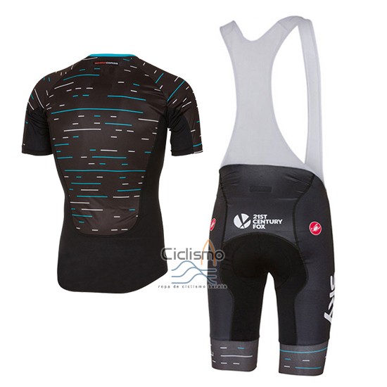 Sky Ropa Ciclismo Culotte Corto 2017 Mangas Cortas Negro y Azul Claro